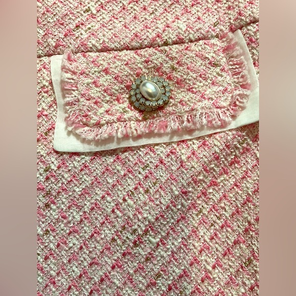 Elegant Pink Tweed Skirt - Picture 8 of 15